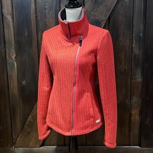 Bench Rusty orange diagonal zip high collar sweater jacket